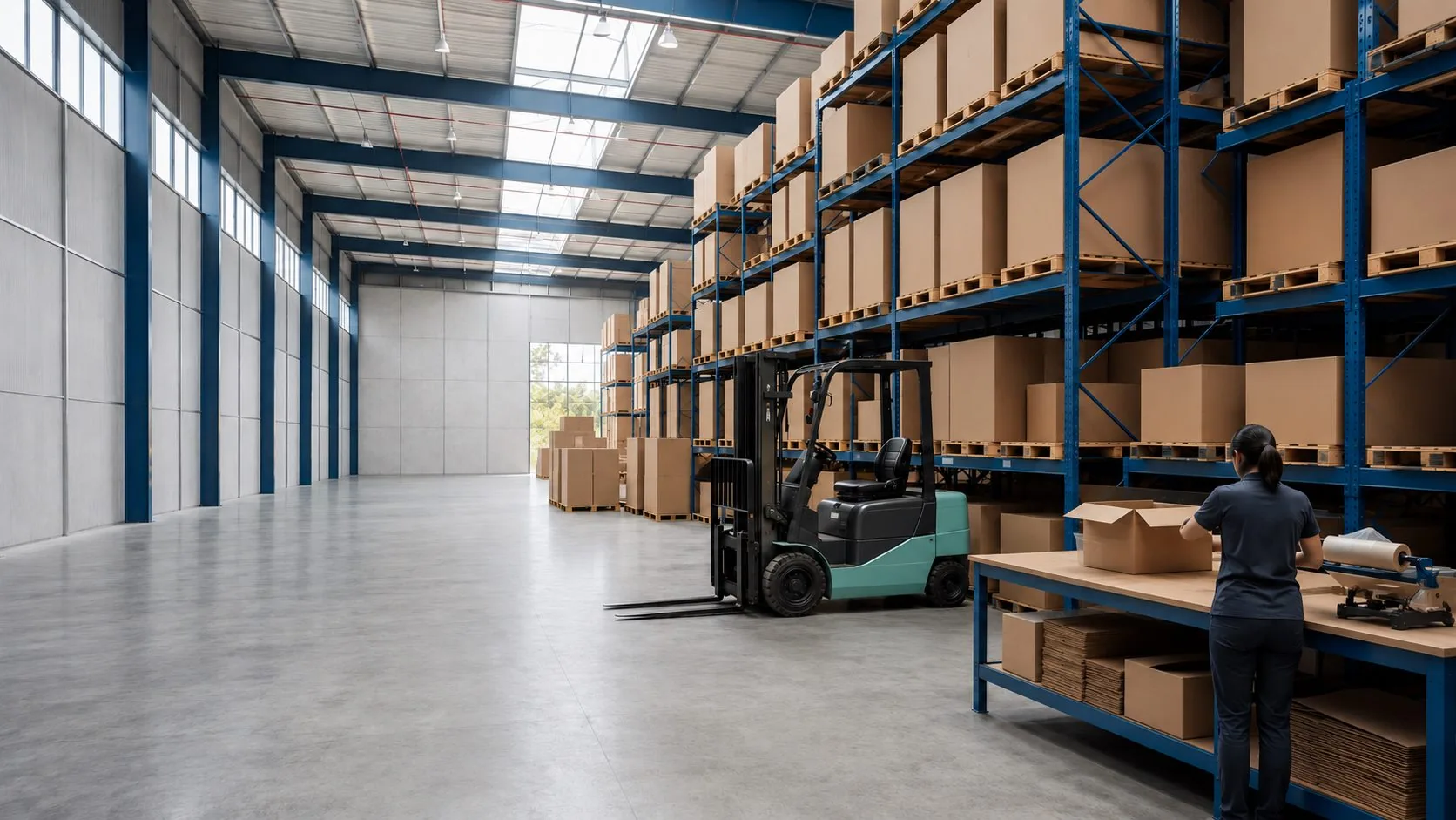 Warehouse team preparing goods for an outbound delivery